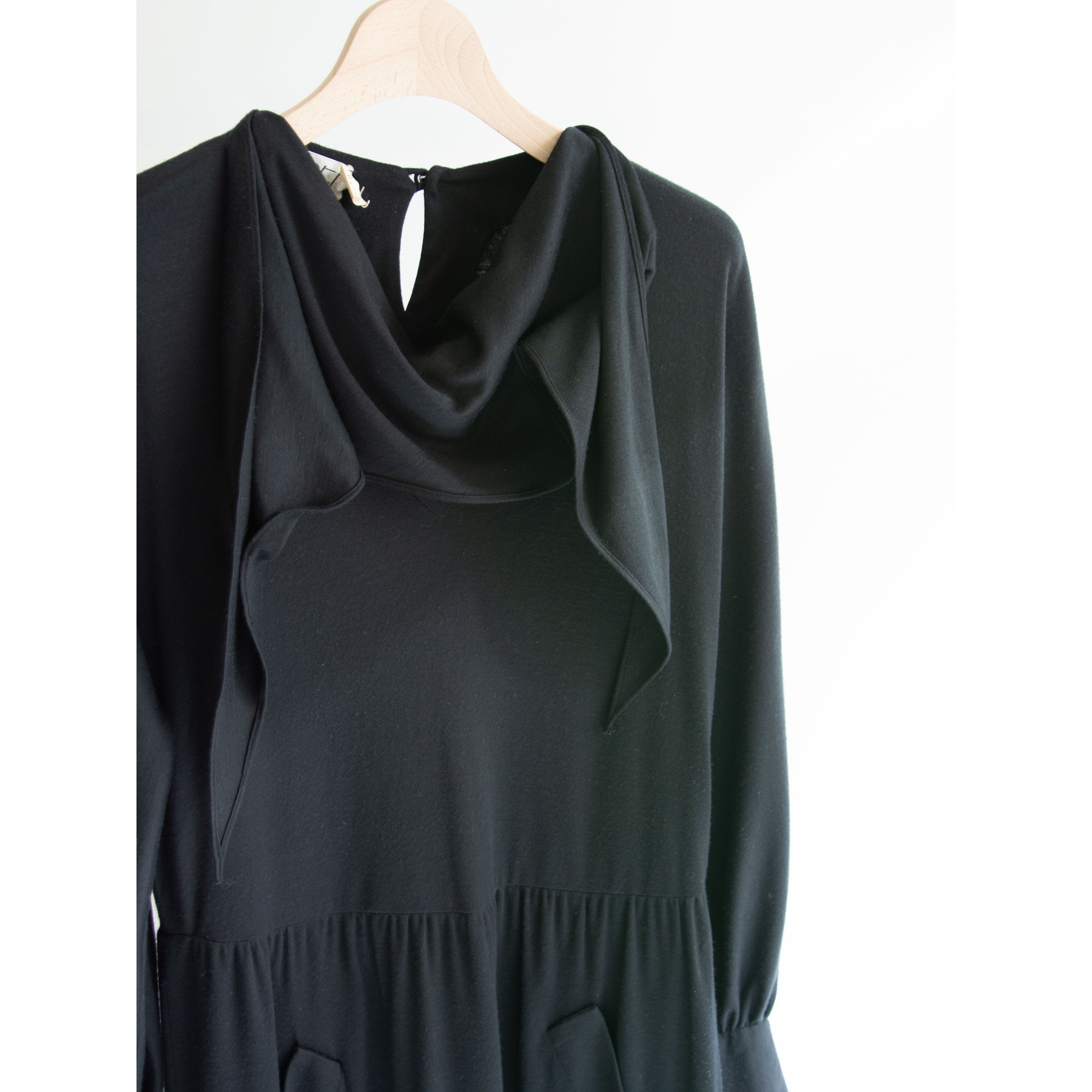 【pisanti】Made in France high neck jersey dress（フランス製 ジャージードレス ワンピース）10d