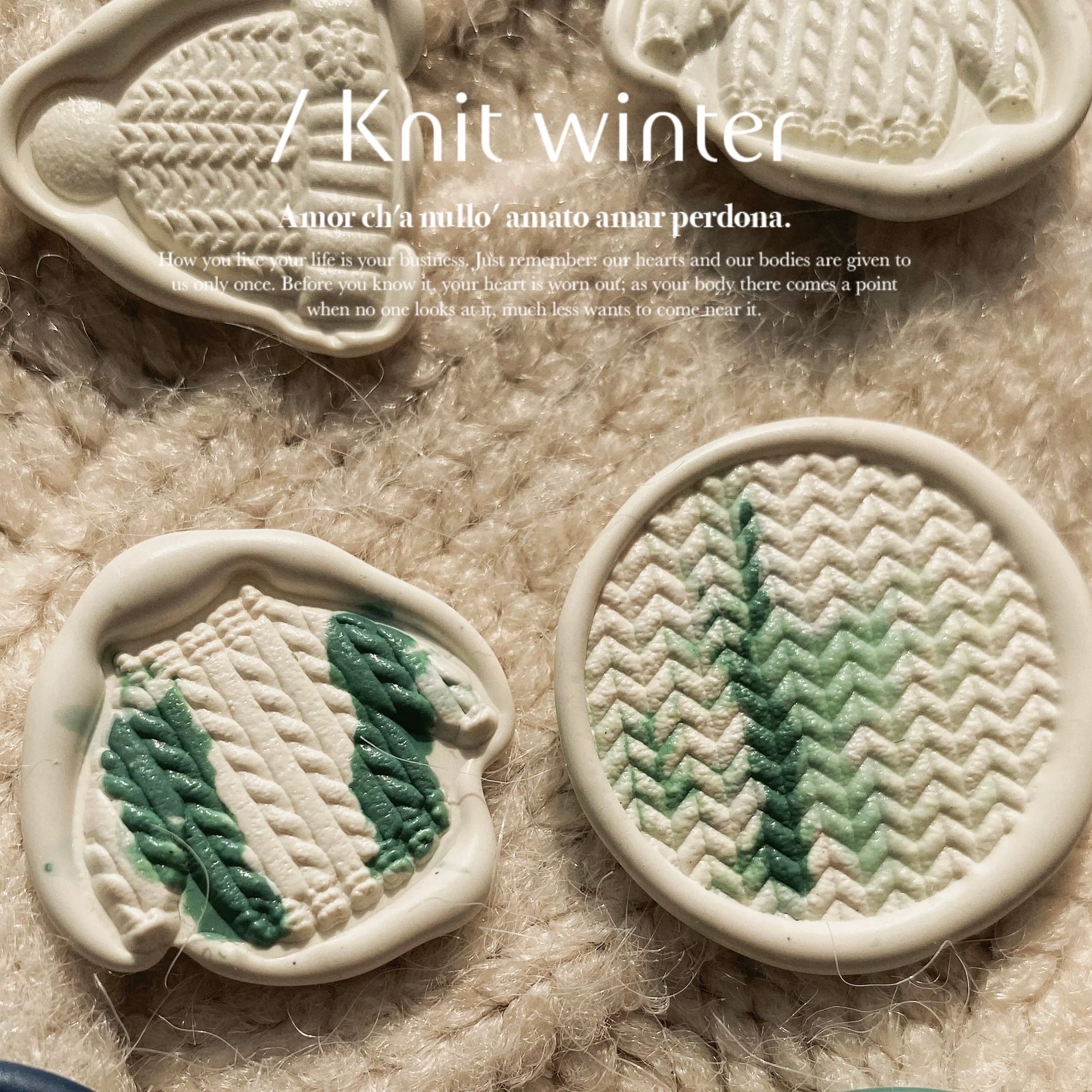 ふゆの編み物シリーズ Knit Winter ニットウィンター 25mm・シーリングスタンプ