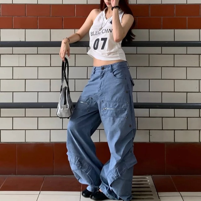 Zip-pocket design pants　ジップポケットデザインパンツ　J2075