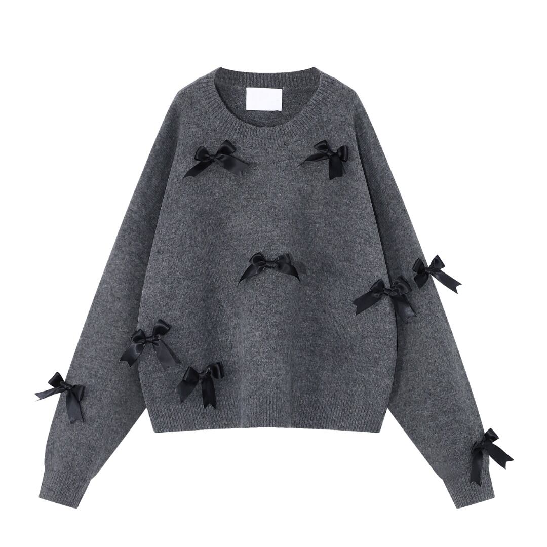 Uネックリボントップス A0305