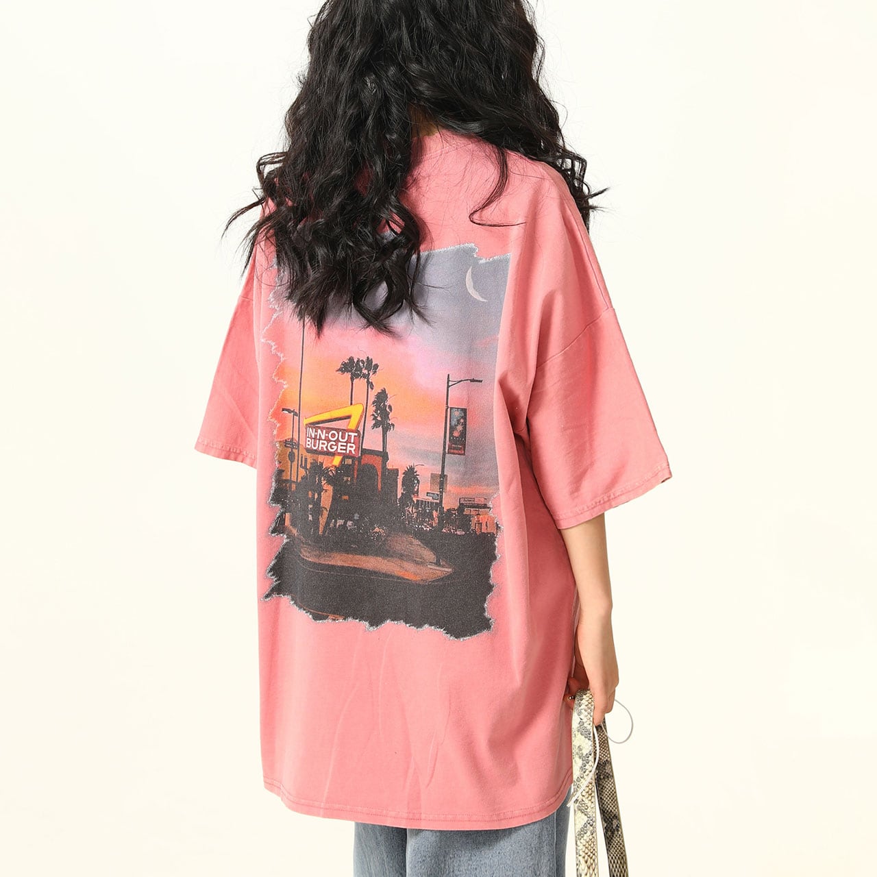 アメリカンレトロフォトバックプリントTシャツ 2col R00223