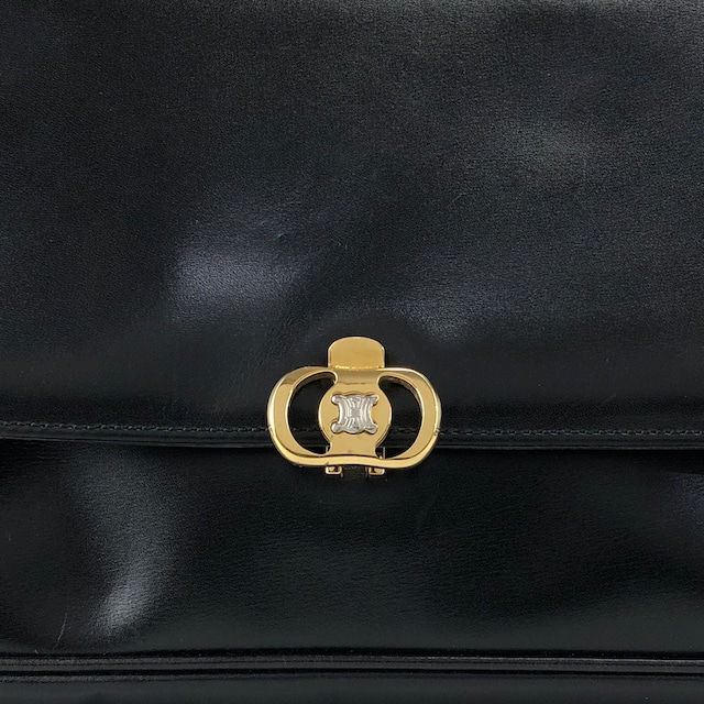 CELINE セリーヌ ショルダーバッグ ブラック ブラゾン レザー チェーン vintage ヴィンテージ オールド gpayic