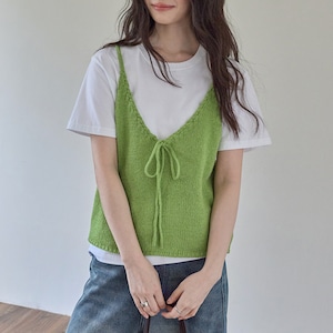 front ribbon knit vest