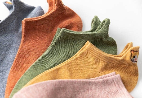 かかと猫さん靴下10色組セット