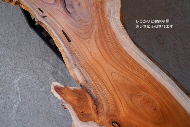 上質な欅の一枚板 ローテーブル（送無　※北海道、沖縄、離島は除く）