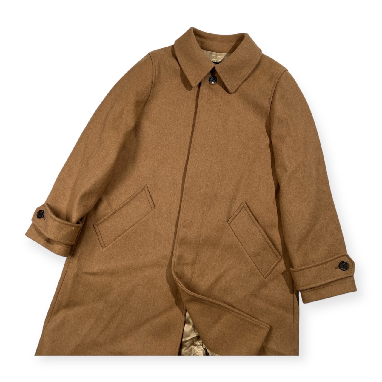 A.P.C. アーペーセー メルトンウール ステンカラー コート サイズ 36 /キャメル/比翼