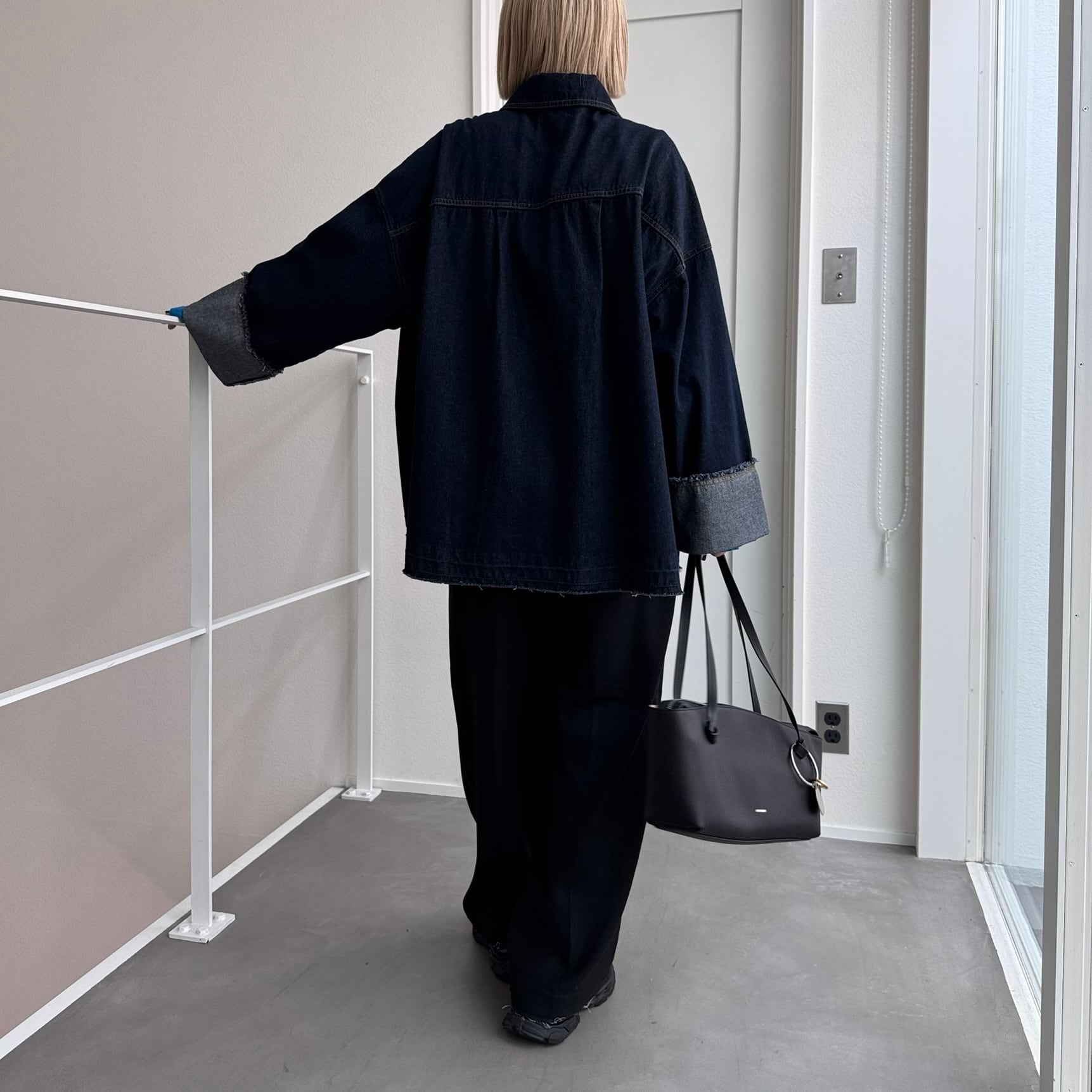 W zip フリンジツイルデニムオーバーJK/インディゴ | CFT.