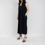 バックリボン Vネックロングワンピース