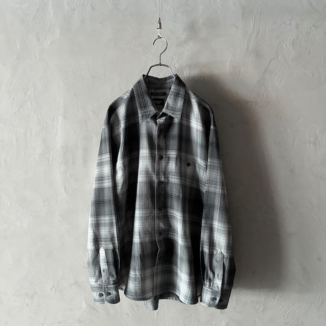 -haggar- 00's monotone check poly shirt