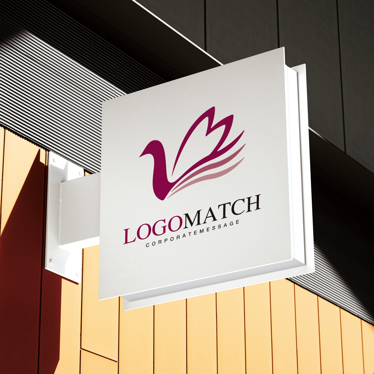 優美なハートと白鳥のロゴ