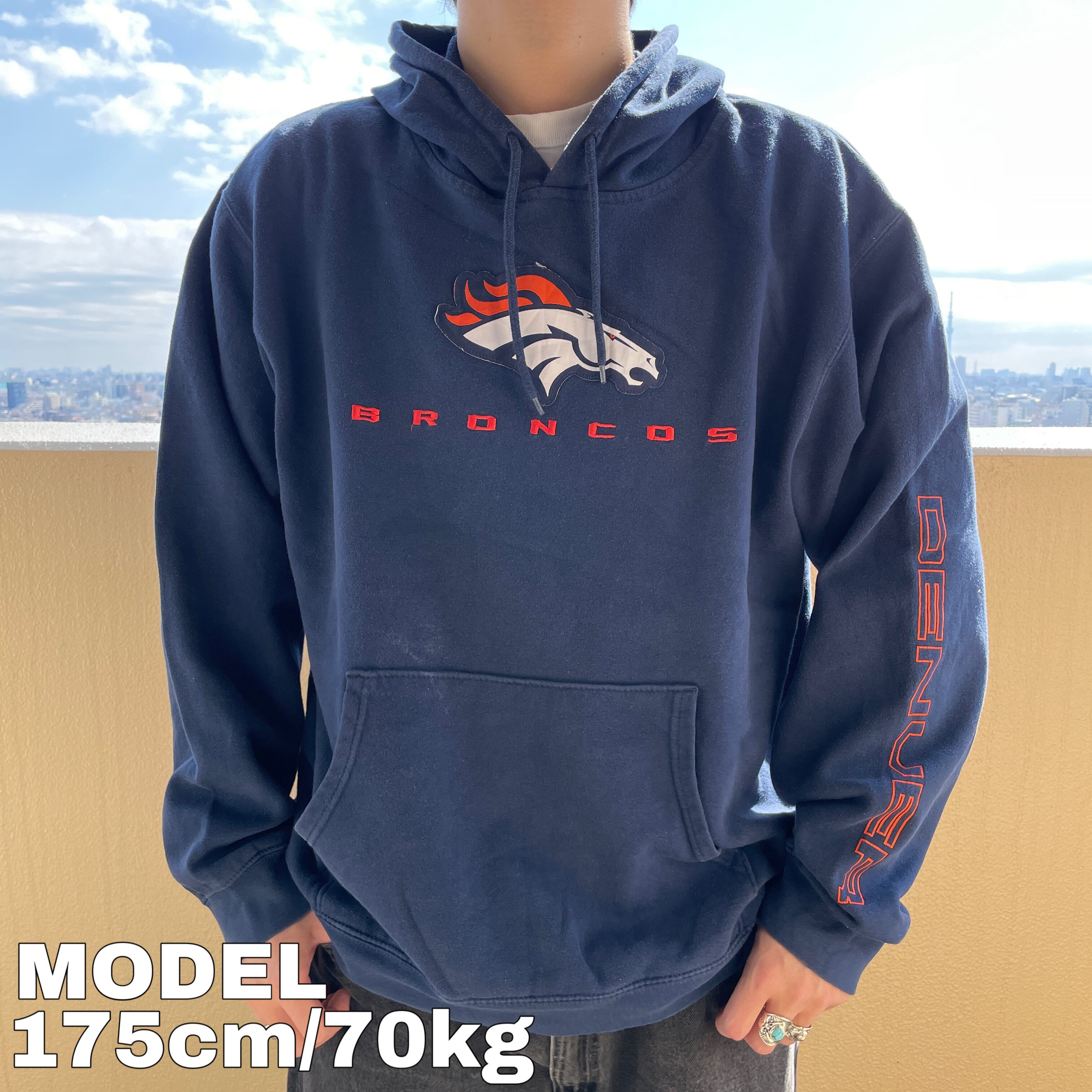 【新品】トミーヒルフィガー　NFL コラボ　ネイビー　袖　ロゴ　トレーナー　L