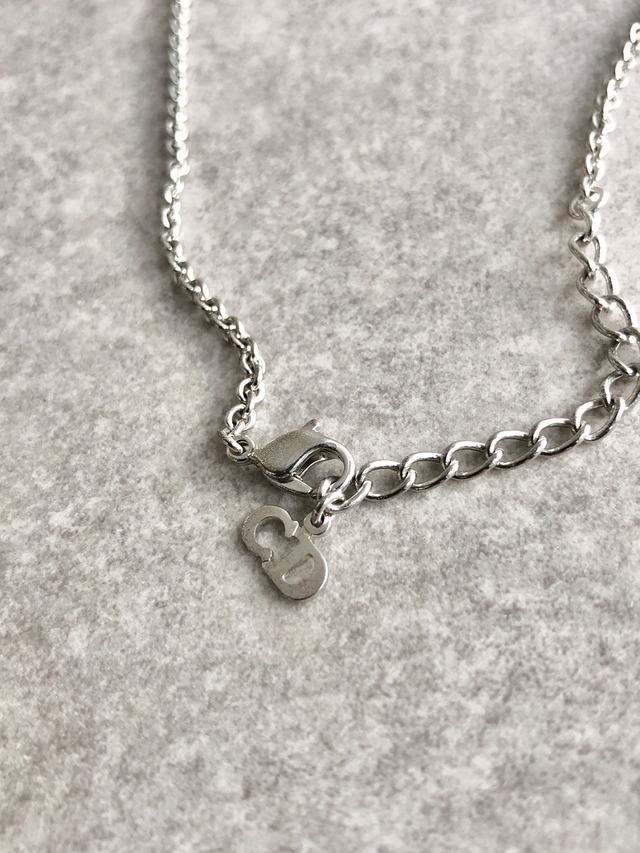 Christian Dior クリスチャン ディオール ネックレス シルバー ロゴ チャーム vintage ヴィンテージ オールド 6kt6mz
