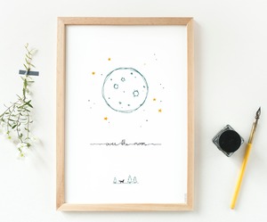 【アートポスター】Over the moon Art print｜A4サイズ