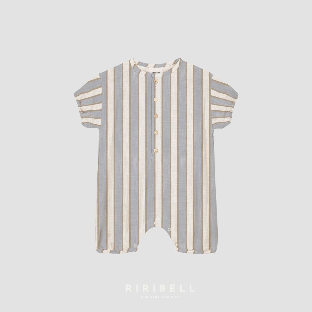 予約/送料無料【STUDIO BOHEME】ROMPER BEBECITO - BLUE / GOLD STRIPES