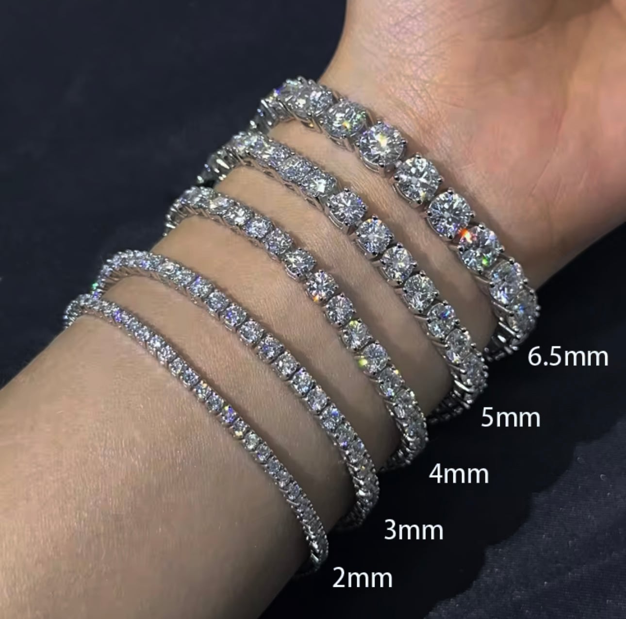 究極◇4mm 17.5cm モアサナイト ブレスレット シルバー◇silver925 究極◇4mm 17.5cm モアサナイト ブレスレット シルバー◇silver925