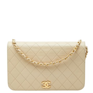 シャネル ココマーク マトラッセ チェーンショルダーバッグ ベージュ ラムスキン レディース CHANEL 【中古】