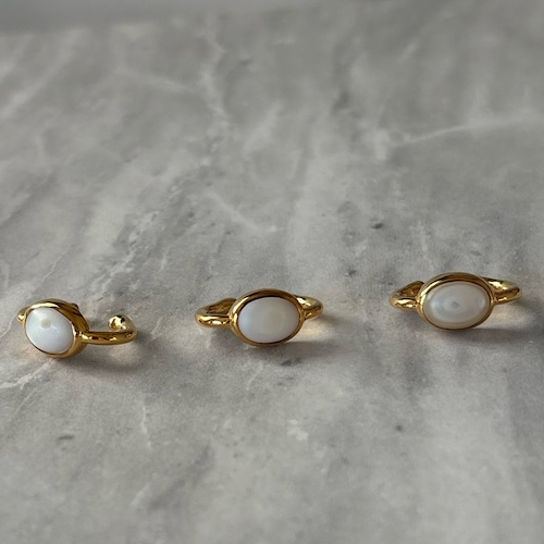 【oval earcuff】 ～マザーオブパール～①②③