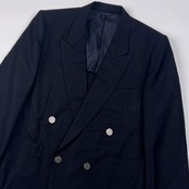 LANVIN PARIS ランバン 背抜き ダブル テーラードジャケットH48-25/ネイビー メンズ