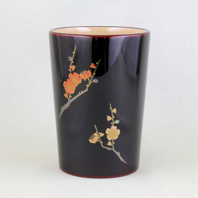 22-2 輪島塗 フリーカップ／紅白梅蒔絵／単品