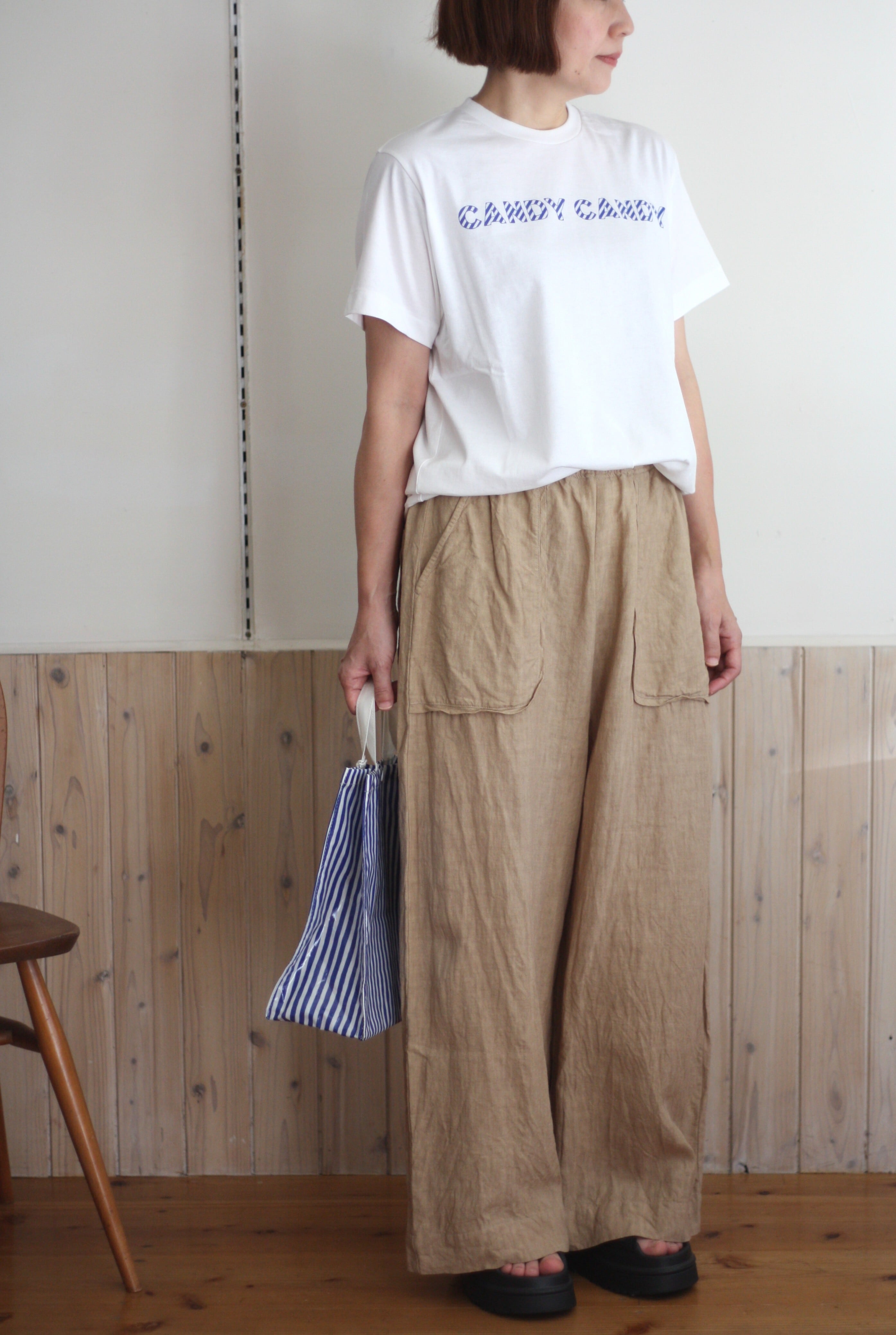 R&D.M.Co- オールドマンズテーラー CANDY CANDY T SHIRT STRIPE Blue