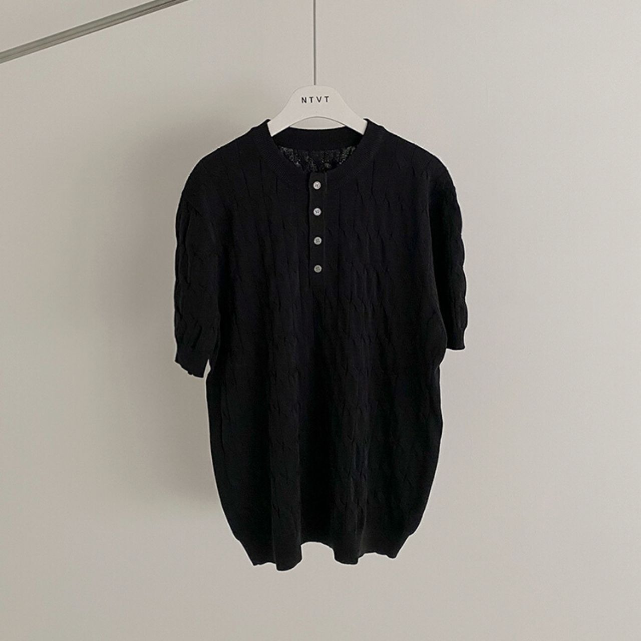 ヘンリーネックニットTシャツ　MT0080441