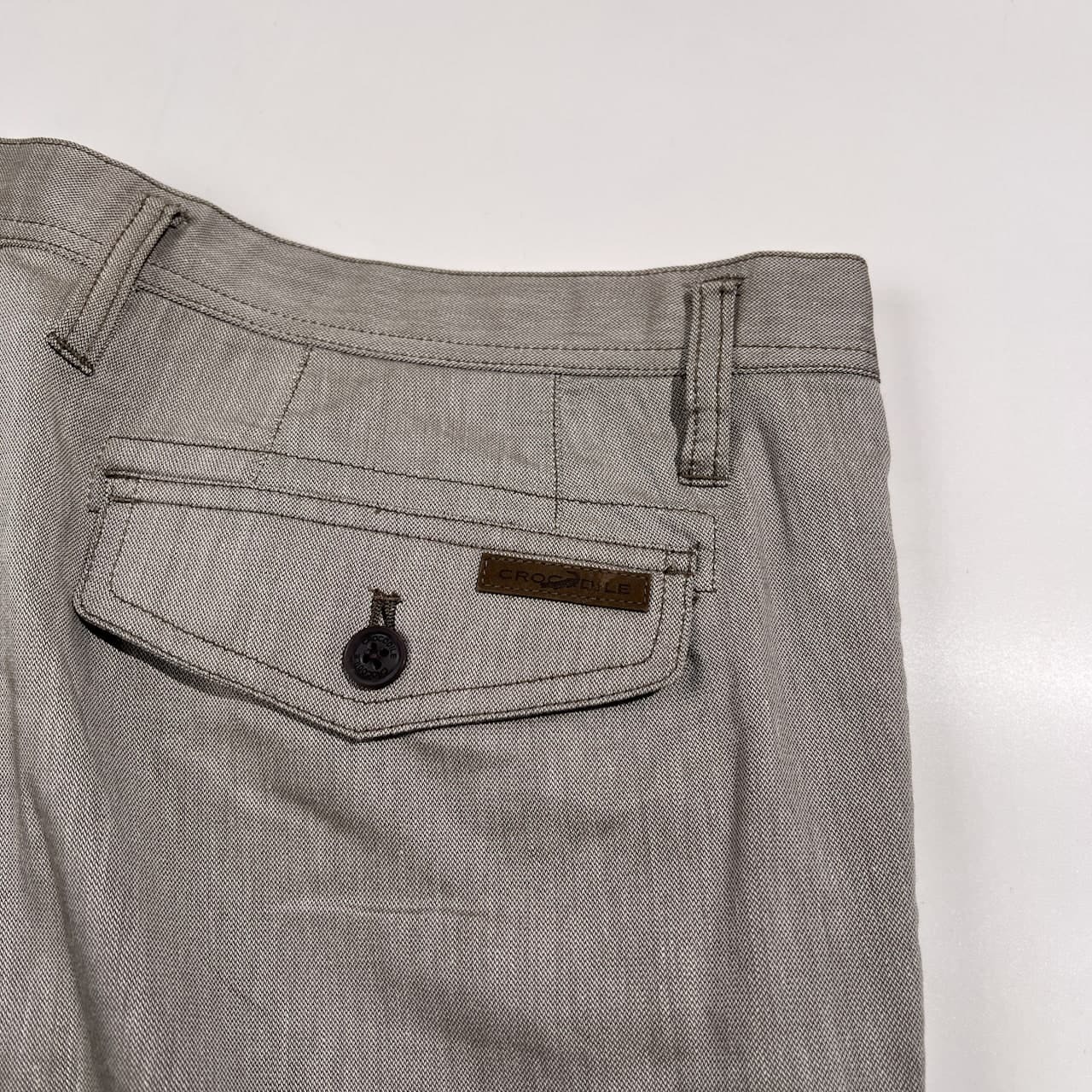 大きいサイズ Crocodile クロコダイル ノータック チノ スラックス パンツ サイズ 100 /グレー系 紳士 カジュアル ゴルフ