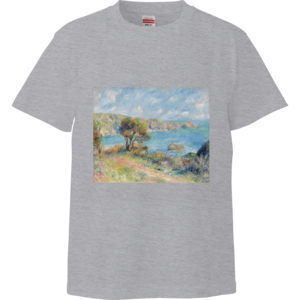 ガーンジーの風景 （ルノワール）：厳選名画Tシャツコレクション（ミックスグレー）・ルノワールグッズ・ルノワール展グッズ・美術館グッズオンライン通販人気・ミュージアムショップグッズ・絵画グッズ・美術館お土産・ギフト【安心の送料込・税込】
