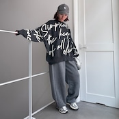 Typo pattern usefull knit/gray