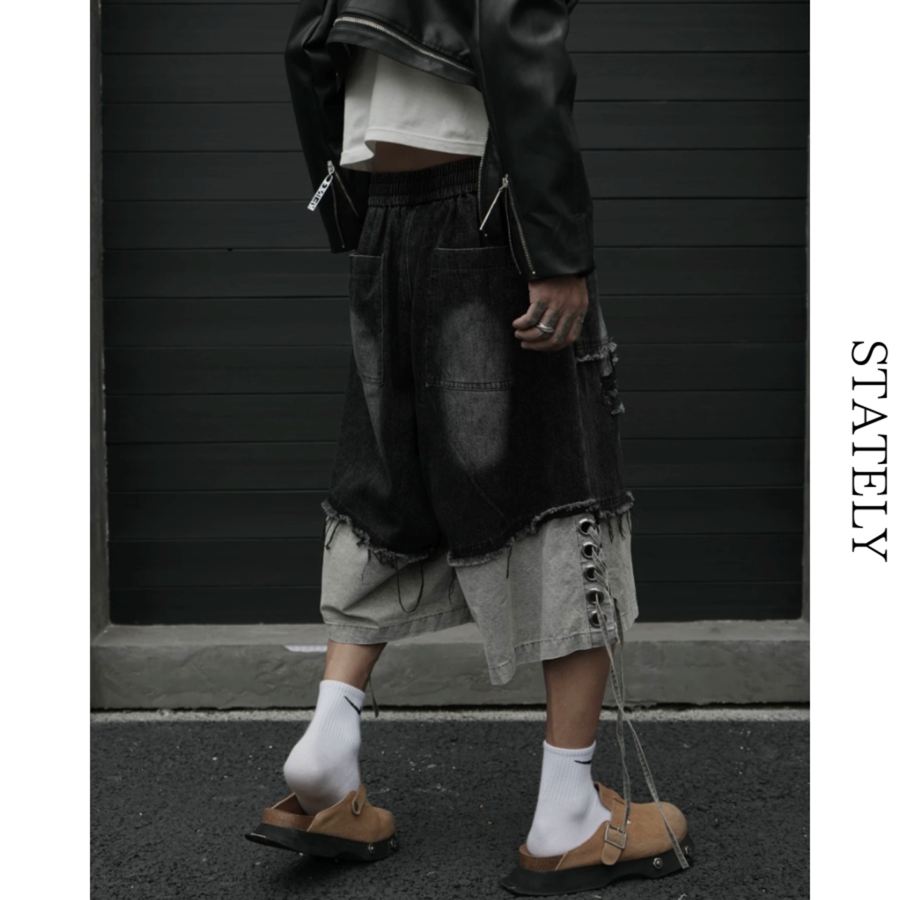 Layered Denim ショーツ_B141・画像5