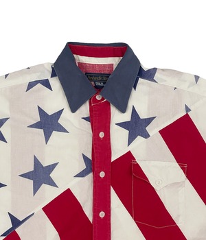 VINTAGE 60's~70's  AMERICAN shirt -PARHARDLE SLIM-