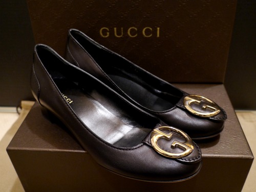 美品◆GUCCI グッチ GGバックル レザー パンプス◆