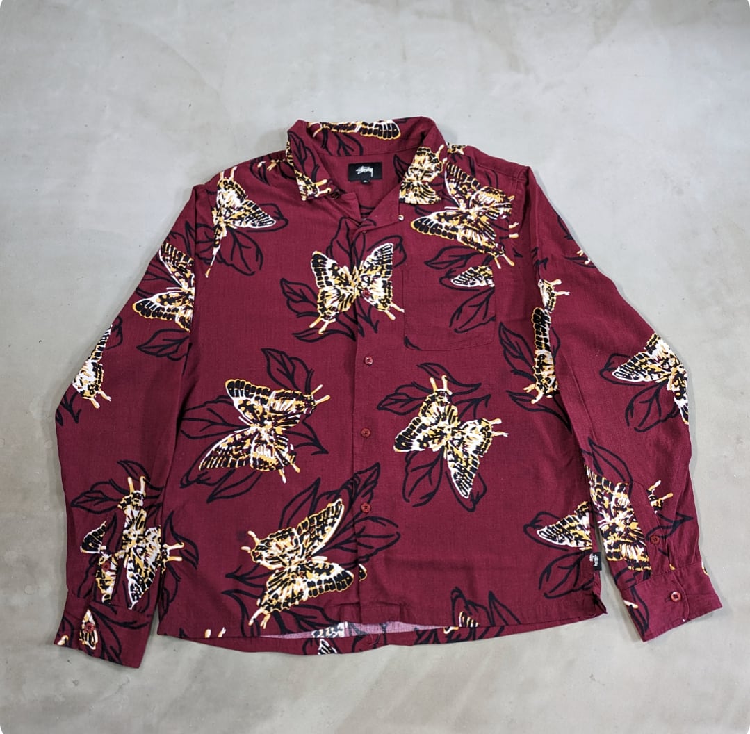 2018s stussy butterfly open collar rayon shirt 小岩店 | What