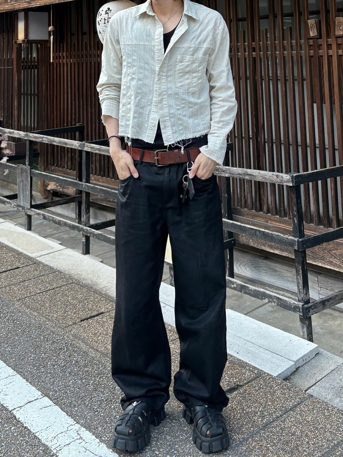 即納】RADIANT Straight lubecoating denim | 韓国ファッション