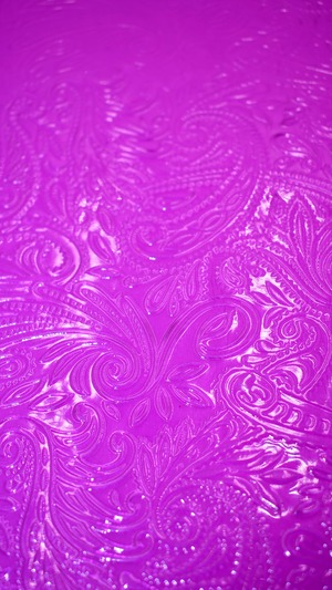 エンボス (ペイズリー柄) クリアケース 小物 透明 持ち運び (パープル) カラビナ付 ポーチ 工房 手作り 日本製 エコパッケージ MX-0025-208