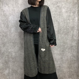 “Christian Dior”-switching-check-long-liner-jacket