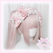♡【全9色】 クラシカルフリルレース ダブルリボンヘッドドレス purple ♡