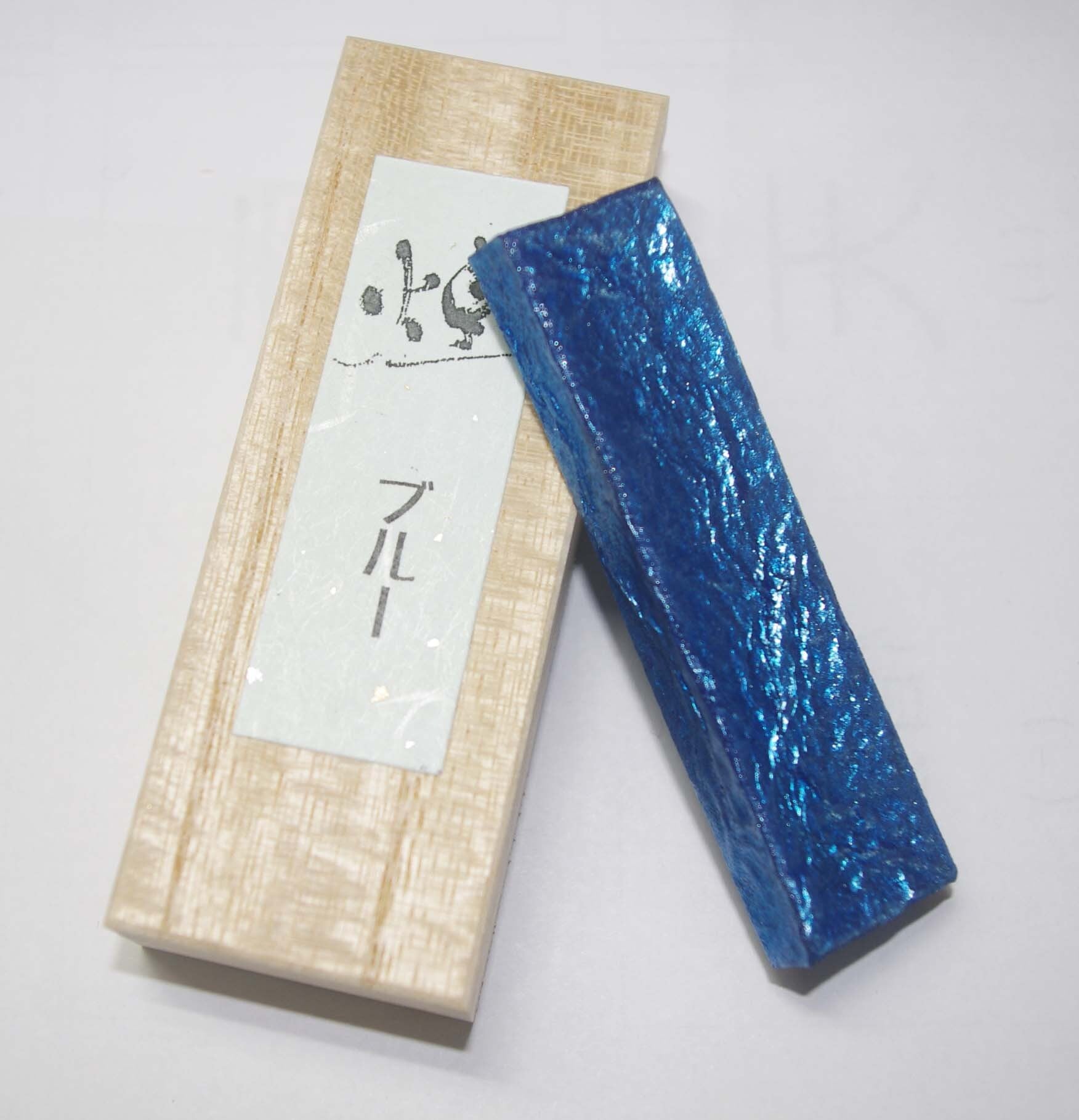 フランスアンティーク デキャンタ 青い蒔絵と鹿、鳥の柄 2efe11ab366785d2823381aa3eb86f