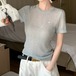5色／クルーネックシアーケーブルニットトップス ・77529