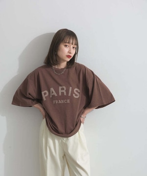 32685 ピグメントロゴプリントTシャツ brown