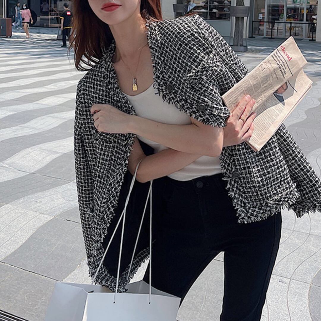 日本製 2ウェイ 専用ですビアッジョブルーツィードジャケット - 通販