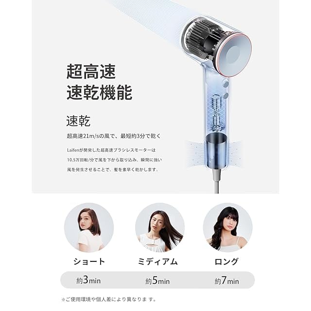 Laifen ライフェン ドライヤー SE 大風量 速乾 ヘアドライヤー 静音