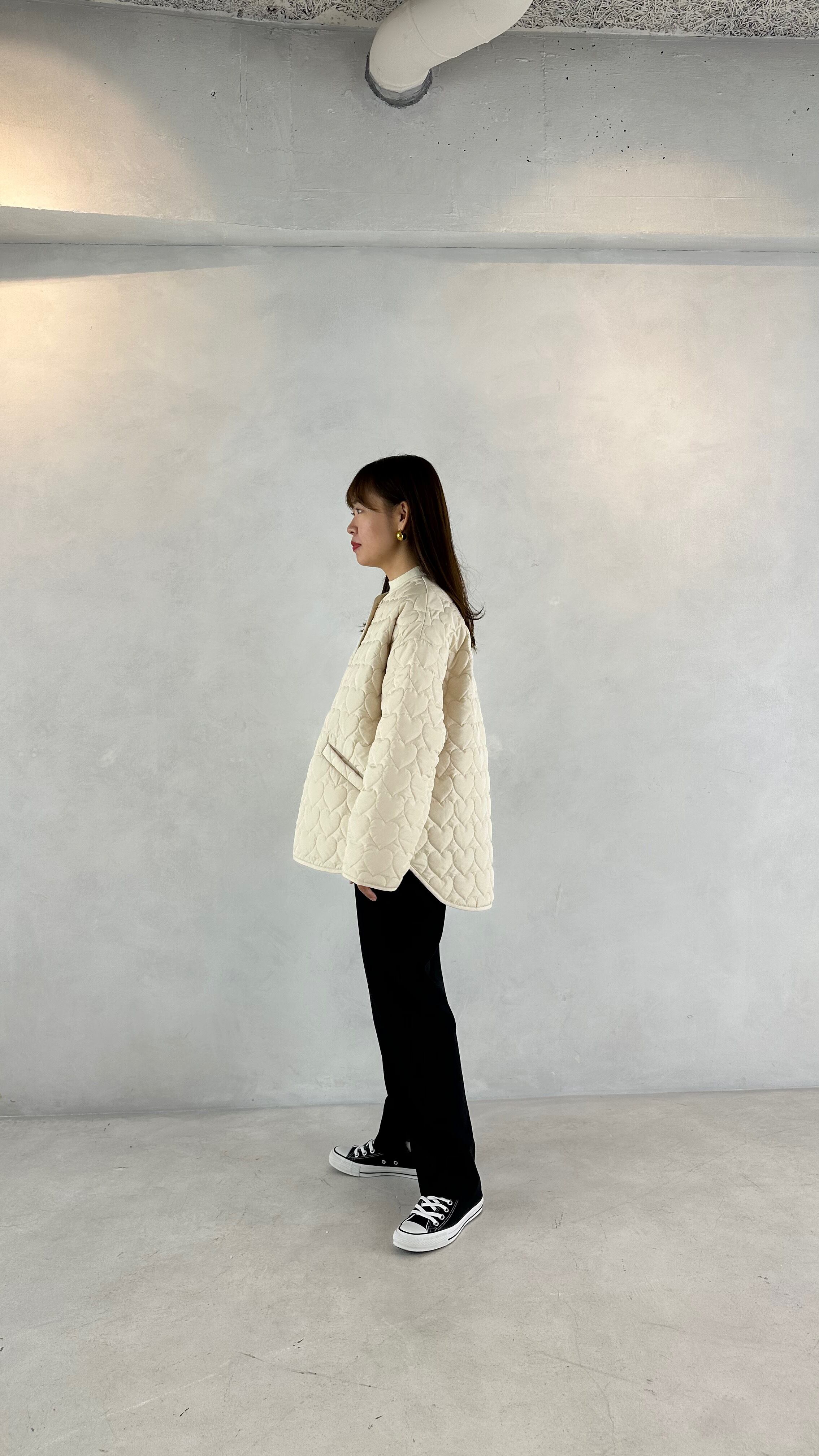 YOIHI 黒 ハート型キルティングジャケット　ヨイヒ YOIHI 黒 ハート型キルティングジャケットヨイヒ