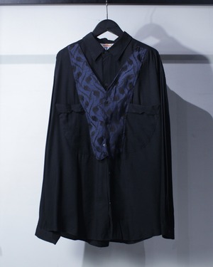 【Caka BLACK】80's Layered Design Vintage Loose L/S Shirt