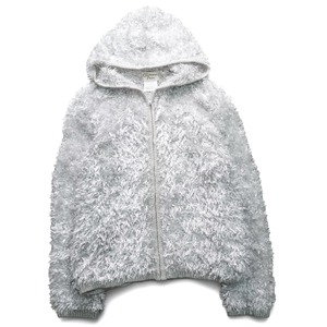 Vintage shaggy knit zip up hoodie