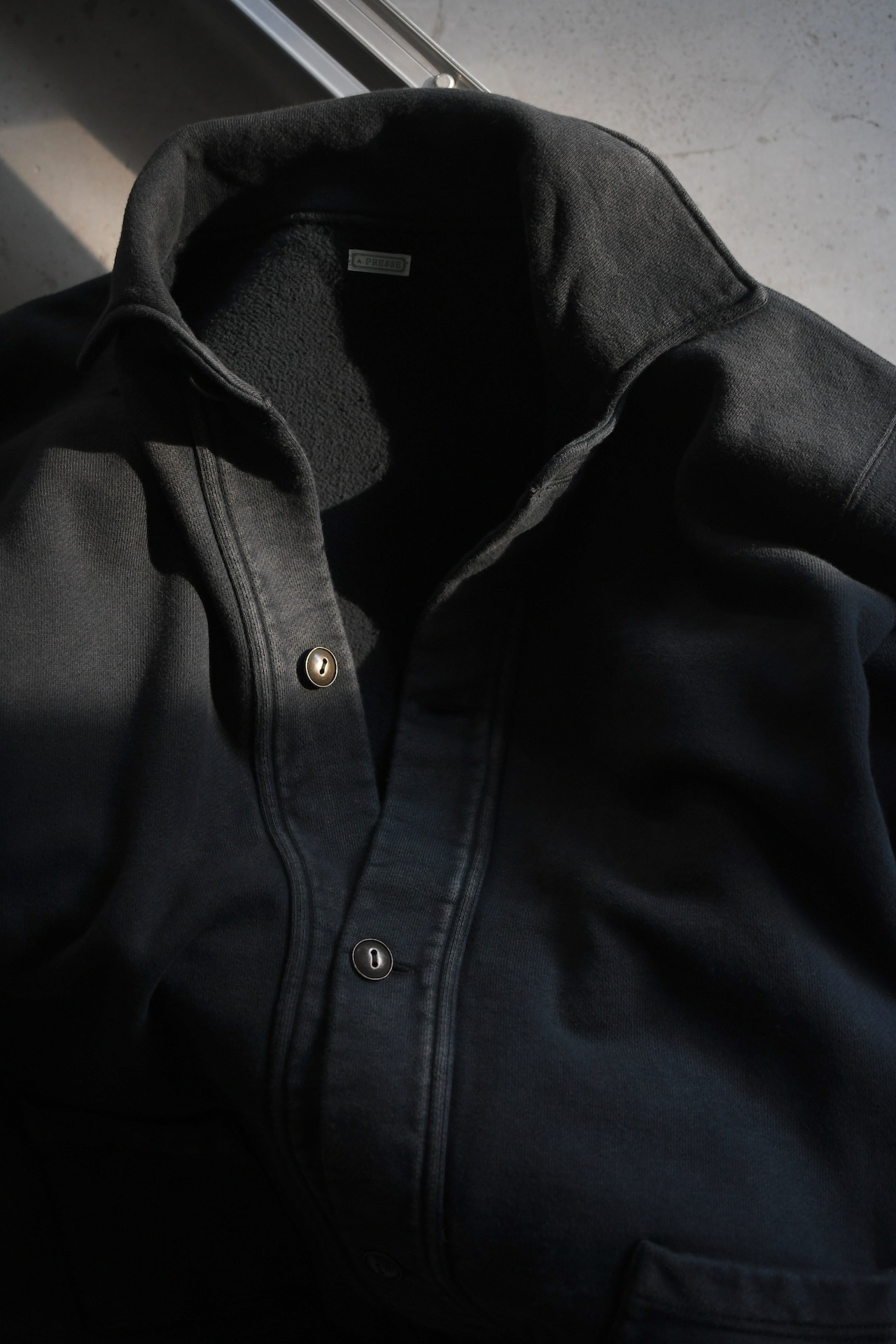 A.PRESSE / Vintage Sweat Cardigan (Black)