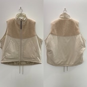 【受注予約:10月上旬入荷予定】ピーチボア切替中綿vest/エクリュ