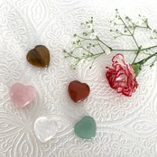 ハートシェイプ*ジャスパー*アベンチュリン*水晶*タイガーアイ*ローズクォーツ*ミニサイズ