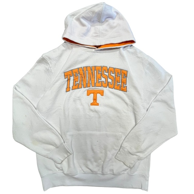 90sヴィンテージ【センターアーチデザイン】刺繍パーカー ☆ゆるだぼ☆オレンジ