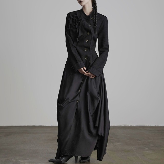 Classical asymmetric slim jacket C0996