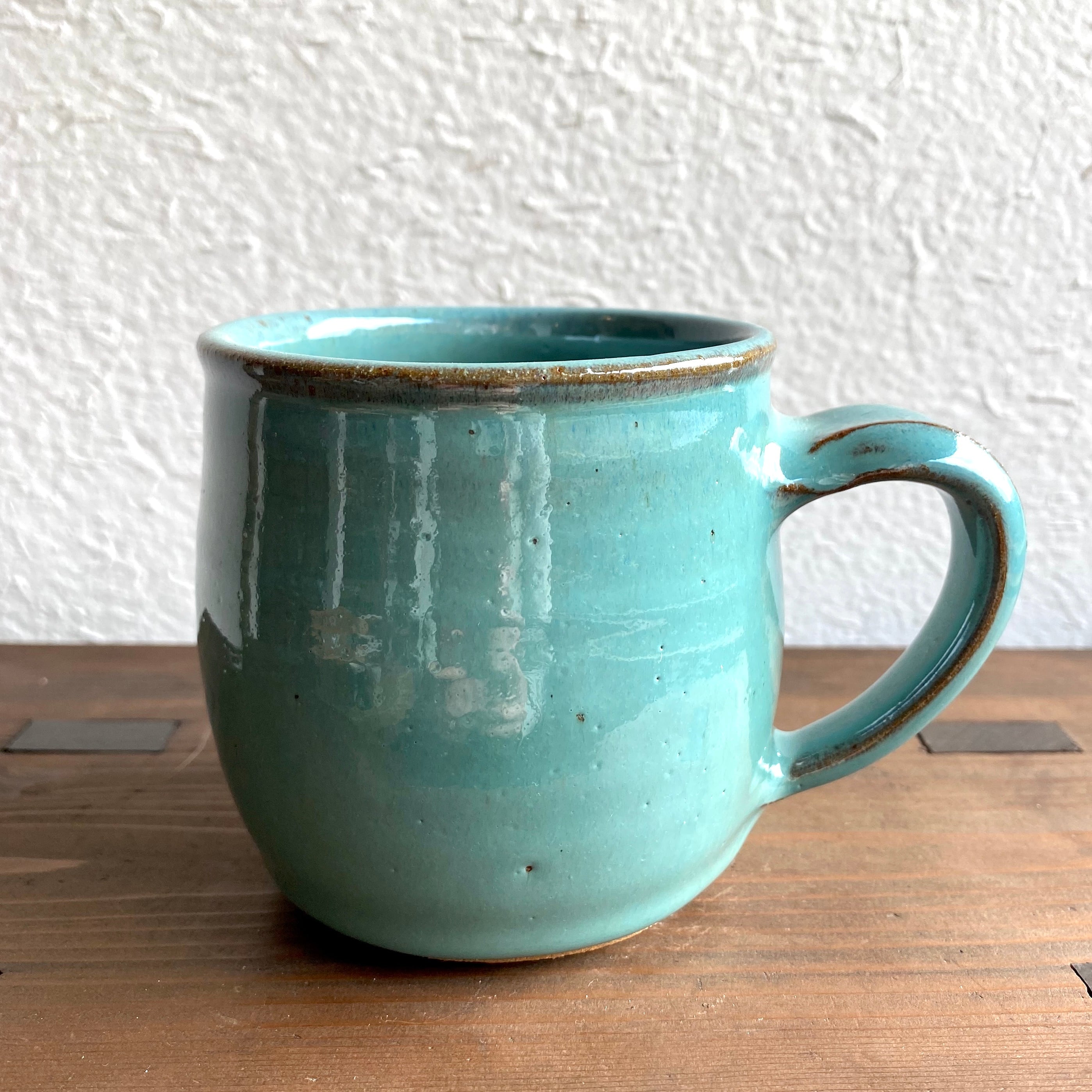 丹波焼 シンプルマグカップ 青 高さ9cm